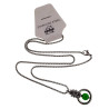 Dames RVS Jasseron-Ketting + Groene Kattenoog Kristal Hanger Uniek