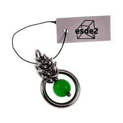 Dames RVS Jasseron-Ketting + Groene Kattenoog Kristal Hanger Uniek