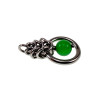 Dames RVS Jasseron-Ketting + Groene Kattenoog Kristal Hanger Uniek