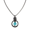 Turquoise Kattenoog Kristal Hanger Dames - RVS - Uniek Ontwerp esde2