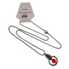Dames RVS Jasseron-Ketting + Rode Kattenoog Kristal Hanger Uniek