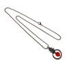 Dames RVS Jasseron-Ketting + Rode Kattenoog Kristal Hanger Uniek