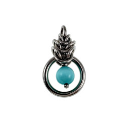 Turquoise Kattenoog Kristal Hanger Dames - RVS - Uniek Ontwerp esde2