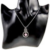 Dames RVS Jasseron-Ketting + Roze Kattenoog Kristal Hanger Uniek