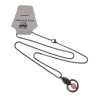 Dames RVS Jasseron-Ketting + Roze Kattenoog Kristal Hanger Uniek