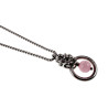 Dames RVS Jasseron-Ketting + Roze Kattenoog Kristal Hanger Uniek