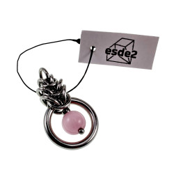 Dames RVS Jasseron-Ketting + Roze Kattenoog Kristal Hanger Uniek