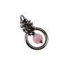 Dames RVS Jasseron-Ketting + Roze Kattenoog Kristal Hanger Uniek