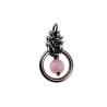 Dames RVS Jasseron-Ketting + Roze Kattenoog Kristal Hanger Uniek
