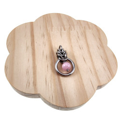 Dames RVS Jasseron-Ketting + Roze Kattenoog Kristal Hanger Uniek