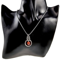 Rode Kattenoog Kristal Hanger Dames - RVS - Uniek Ontwerp esde2