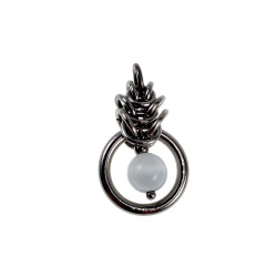 Witte Kattenoog Kristal Hanger Dames - RVS - Uniek Ontwerp esde2