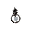 Dames RVS Jasseron-Ketting + Witte Kattenoog Kristal Hanger Uniek