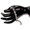 RVS Schakelarmband met Kleurrijke Kattenoog kristallen - 16cm tot 20cm