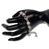 RVS Schakelarmband met Roze, Wit en Ggrijs Schelpkralen 16cm tot 19cm