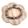 RVS Schakelarmband met Roze, Wit en Ggrijs Schelpkralen 16cm tot 19cm