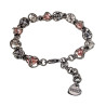 RVS Schakelarmband met Roze, Wit en Ggrijs Schelpkralen 16cm tot 19cm