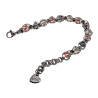 RVS Schakelarmband met Roze, Wit en Ggrijs Schelpkralen 16cm tot 19cm