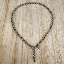 Unisex RVS Schakelketting met T-sluiting en Spike Hanger - 50 of 55cm
