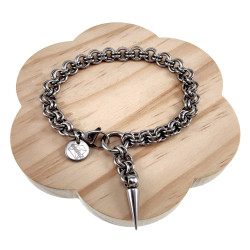 Unisex RVS Schakelarmband met T-sluiting en Spike Hanger 16 of 19cm