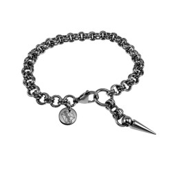 Unisex RVS Schakelarmband met T-sluiting en Spike Hanger 16 of 19cm