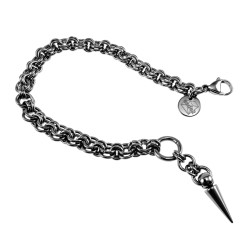 Unisex RVS Schakelarmband met T-sluiting en Spike Hanger 16 of 19cm