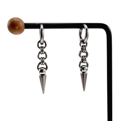 50mm Lange Oorbellen Unisex - RVS Oorringen met Afneembare Hanger