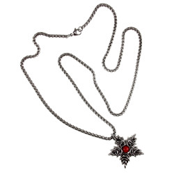 Jasseron-Ketting met Sterhanger van RVS en Rode Howlietsteen - Unisex