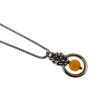 Amberkleur Kattenoog Kristal Hanger Dames - RVS - Uniek Ontwerp esde2