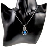 Blauwekleur Kattenoog Kristal Hanger Dames - RVS - Uniek Ontwerp esde2