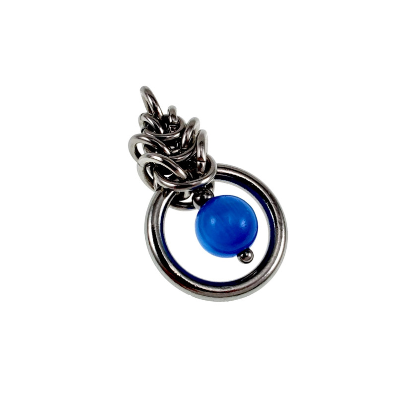 Blauwekleur Kattenoog Kristal Hanger Dames - RVS - Uniek Ontwerp esde2 Blauwekleur Kattenoog Kristal Hanger Dames - RVS - Uniek Ontwerp esde2