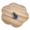 Blauwekleur Kattenoog Kristal Hanger Dames - RVS - Uniek Ontwerp esde2