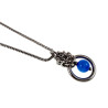 Dames RVS Jasseron-Ketting + Blauwekleur Kattenoog Kristal Hanger Uniek