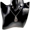 Dames RVS Jasseron-Ketting + Paarsekleur Kattenoog Kristal Hanger Uniek