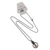 Dames RVS Jasseron-Ketting + Paarsekleur Kattenoog Kristal Hanger Uniek
