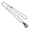 Dames RVS Jasseron-Ketting + Paarsekleur Kattenoog Kristal Hanger Uniek