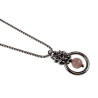 Dames RVS Jasseron-Ketting + Paarsekleur Kattenoog Kristal Hanger Uniek