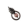 Dames RVS Jasseron-Ketting + Paarsekleur Kattenoog Kristal Hanger Uniek