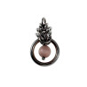 Dames RVS Jasseron-Ketting + Paarsekleur Kattenoog Kristal Hanger Uniek
