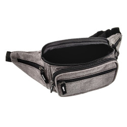 Grijze Heuptas met 6 Vakken - Unisex - Festival Tasjes - Sporttas Heup