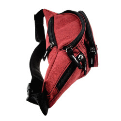 Rode Heuptas met 6 Vakken - Unisex - Festival Tasjes - Sporttas Heup