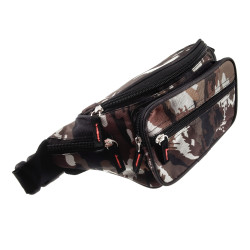 Bruine Camouflage Heuptas met 6 Vakken - Unisex - Festival Tasjes