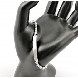 RVS Tennisarmband met Zwarte Zirkonia's