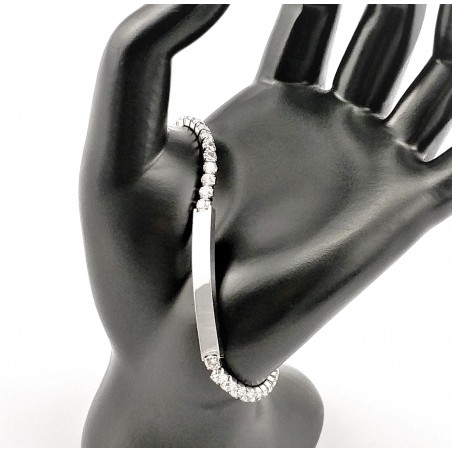 RVS Tennisarmband met Zwarte Zirkonia's