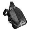 Crossbody Unisex Schoudertas van Zwarte Imitatieleer Compacte Slingbag