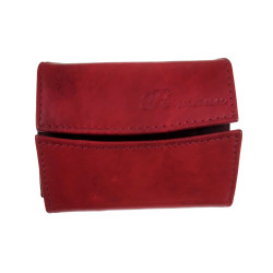 Compacte Portemonnee Unisex - Rode Buffelleer - Met RFID Anti-Skim