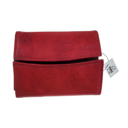 Compacte Portemonnee Unisex - Rode Buffelleer - Met RFID Anti-Skim