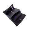 Unisex Compacte Portemonnee Met RFID Anti-Skim Donkerblauwe Buffelleer