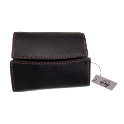 Compacte Portemonnee Unisex - Zachte Zwarte Leren Portemonnee
