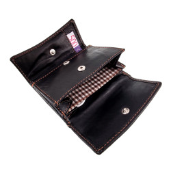Compacte Portemonnee Unisex - Zachte Zwarte Leren Portemonnee